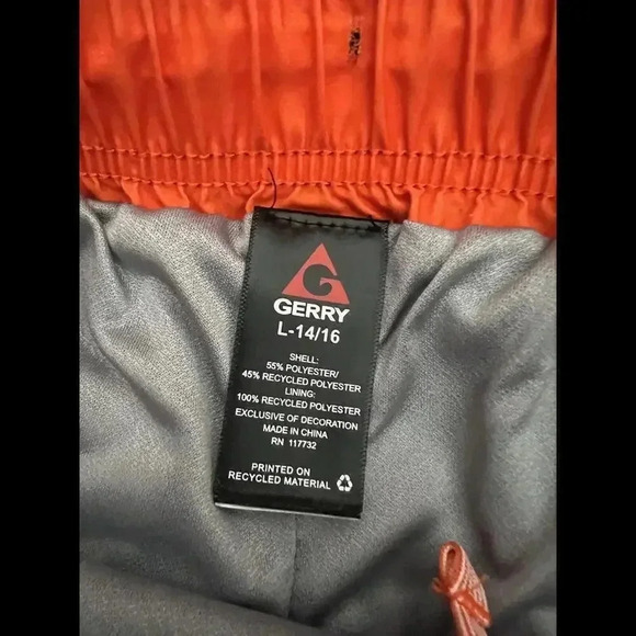 Boys‎ Large 14/16 Gerry Black orange Yellow Gray Swim Trunks - Picture 2 of 5